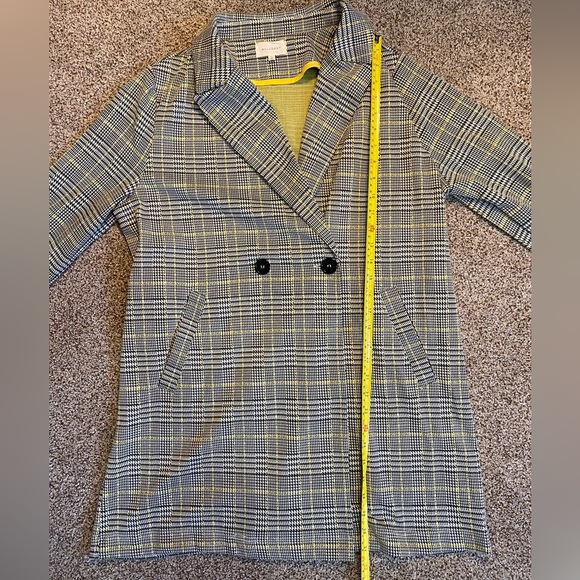 Melloday Plaid Topper Duster Jacket Size Large Lightweight - Picture 13 of 13